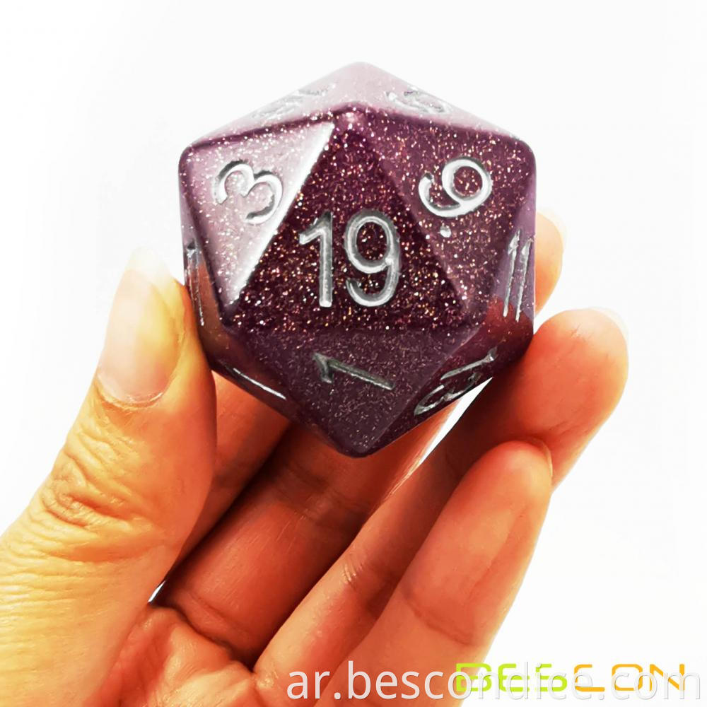 D20 Jumbo Polyhedral Dice 38mm Glitter Color 1